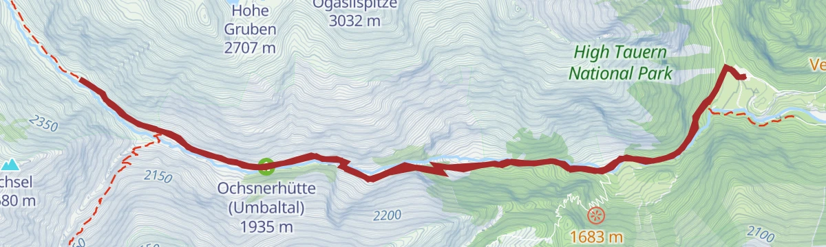 Route map: Wanderung zur Clarahütte 2.038m